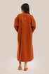 Embroidered wool blend bouclette coat